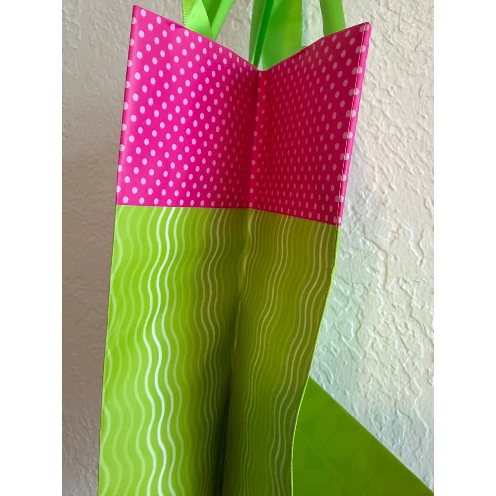 Lolita 10th Anniversary Wine‎ Bottle Gift Bag Pink Green Polka Dot Martini Glass